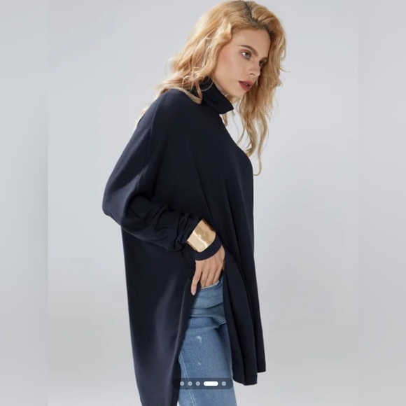 COPY - STYLEWE Long Sleeve Turtleneck A Line Sweater Top Women Size Small Dark … - Picture 2 of 7
